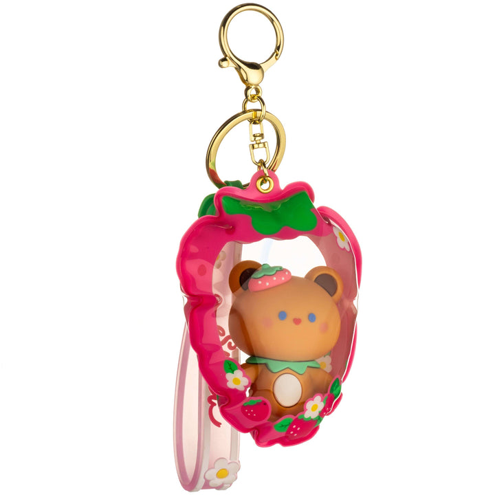 Strawberry Shaped Puffy Sensory Keychain - Straw Bearry