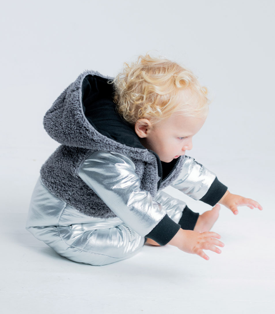 Shiny puffy overall 12-18M