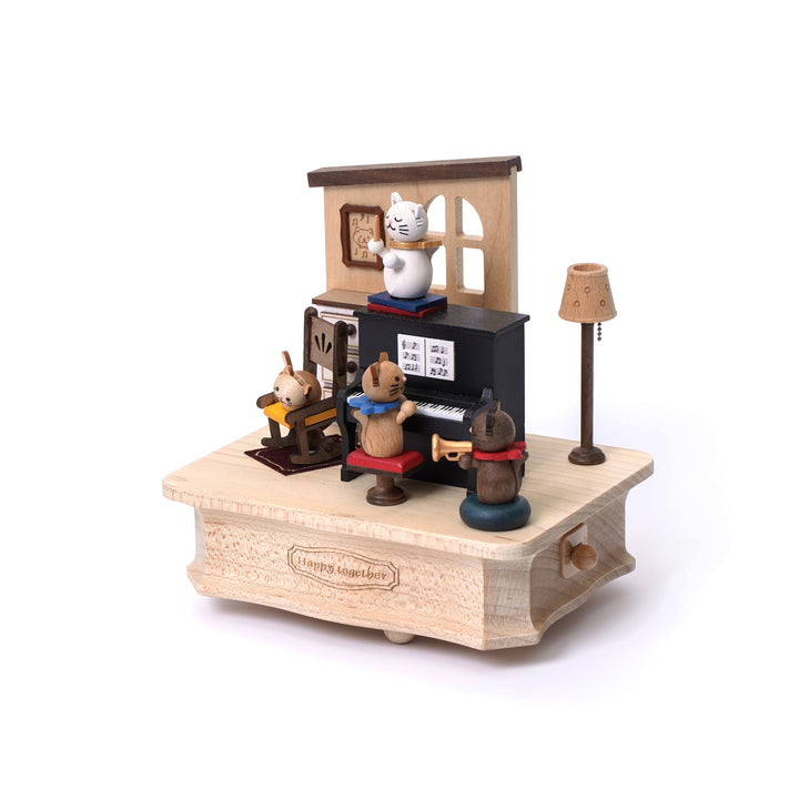Cat Play Piano Music Box