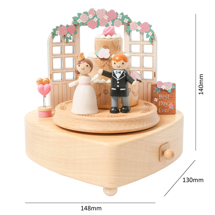 Flower Wedding Cake Music Box
