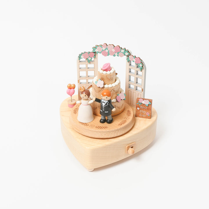 Flower Wedding Cake Music Box