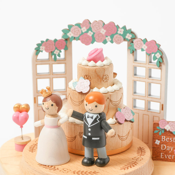 Flower Wedding Cake Music Box