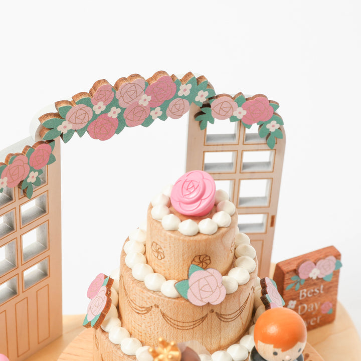 Flower Wedding Cake Music Box