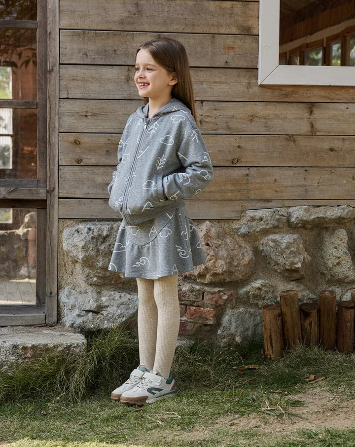 French Terry Hooded Zip-Up Jacket - Winter Trails