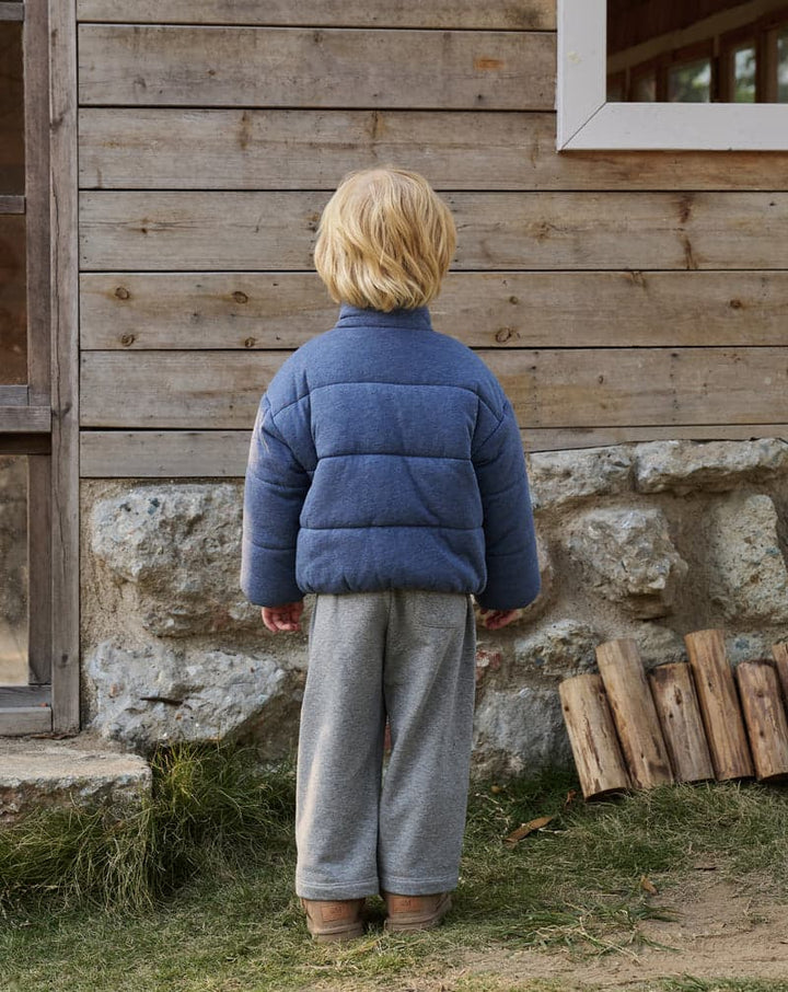 Bamboo Avocado Jersey kids Cloud Jacket - Vintage Indigo