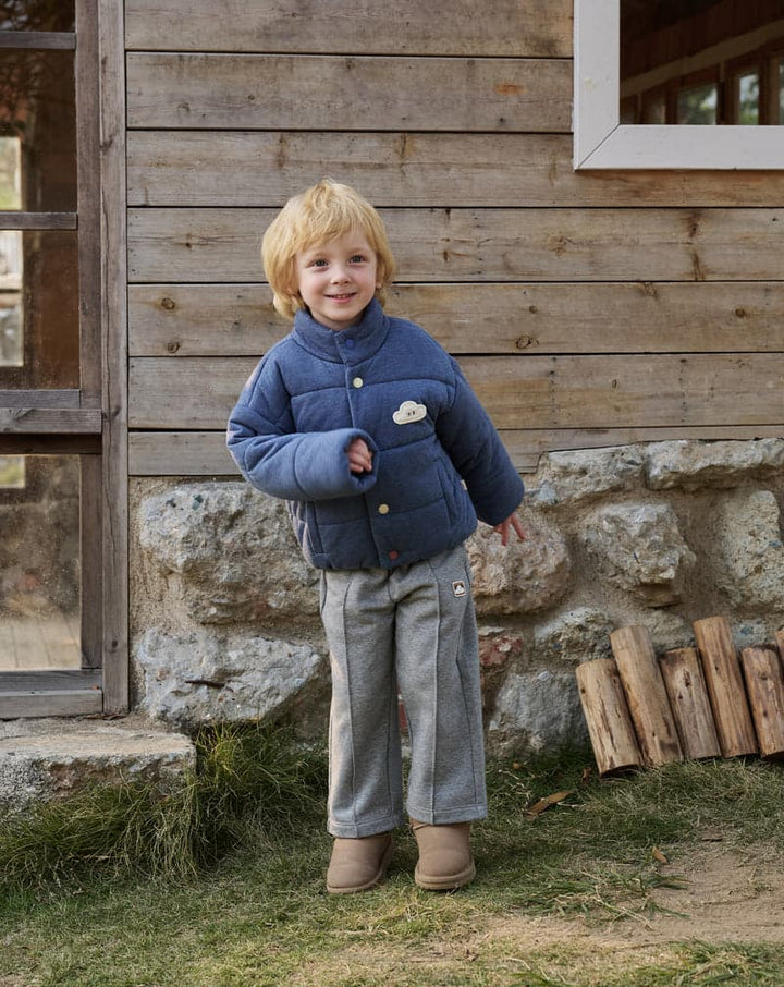 Bamboo Avocado Jersey kids Cloud Jacket - Vintage Indigo
