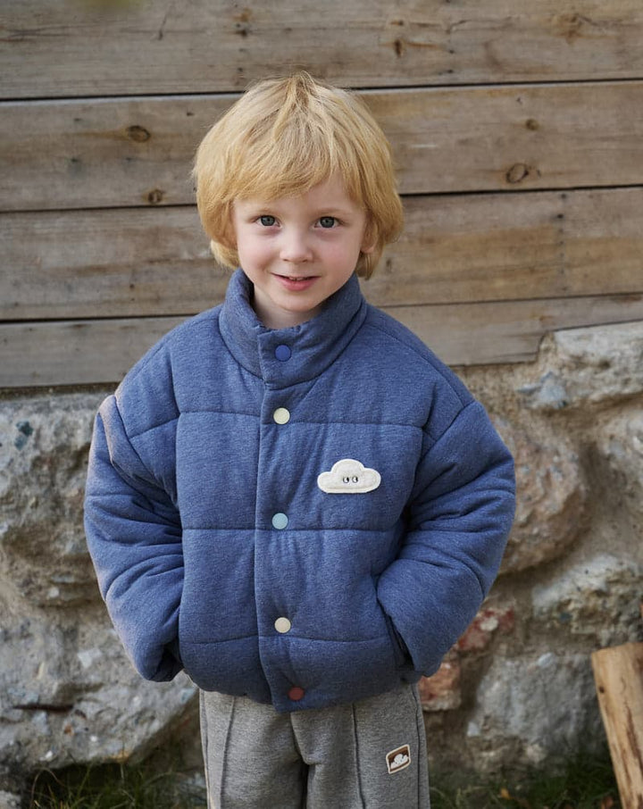 Bamboo Avocado Jersey kids Cloud Jacket - Vintage Indigo