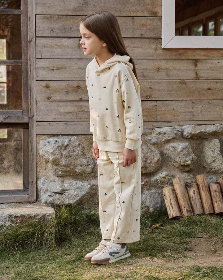 French Terry kids Hooded L/S Sweatshirt - Mini Camp Revery