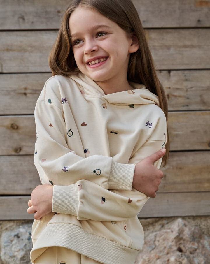 French Terry kids Hooded L/S Sweatshirt - Mini Camp Revery