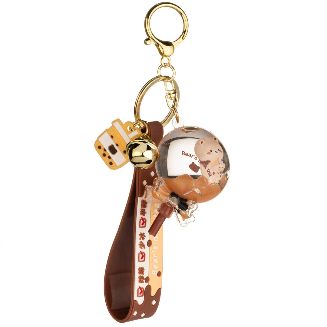 Bears Milk Tea Liquid Effect Sensory Keychain - Lollipop
