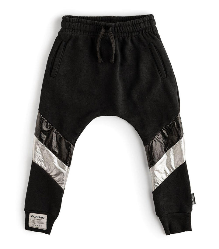 Side Shine Baggy Pants Black