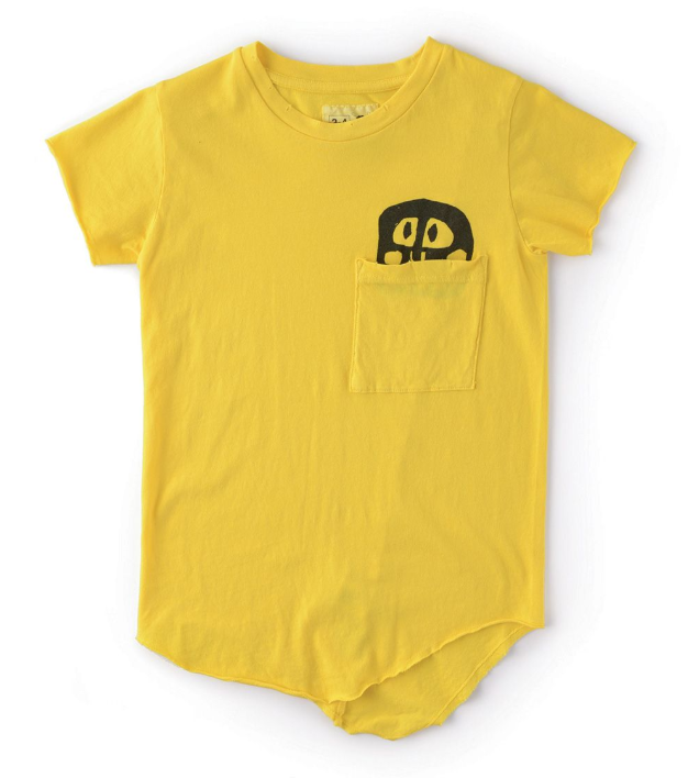 Peek a boo rowdy skull shirt/ Yellow