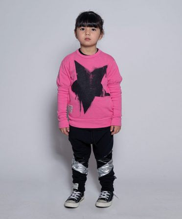 Side Shine Baggy Pants Black