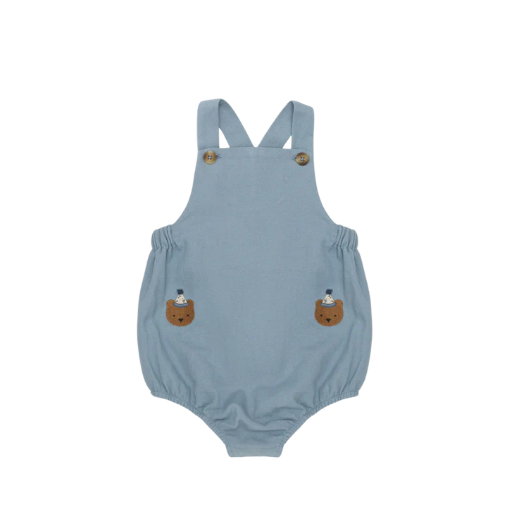 Gig Romper | Festive Bear | Foggy Blue
