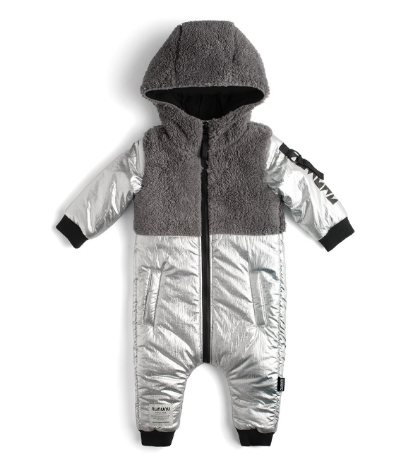 Shiny puffy overall 12-18M