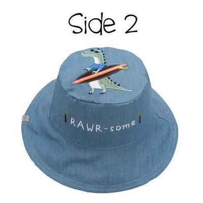 Kid's Reversible Sun Hat | Dino & Surfer