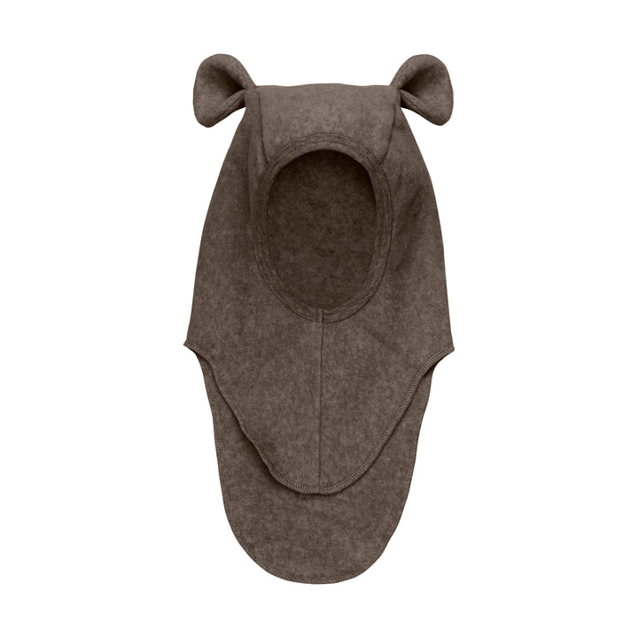 Bear Balaclava Ears Cotton Fleece | Brown Melange