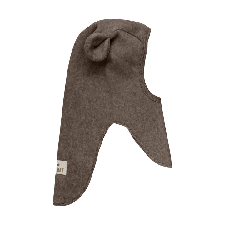 Bear Balaclava Ears Cotton Fleece | Brown Melange