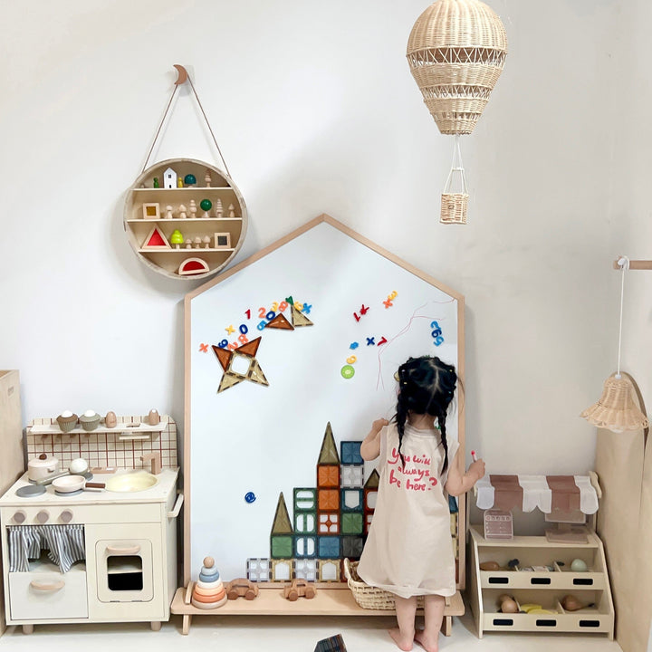 Dual-Sided Magnetic & Chalkboard Drawing Board