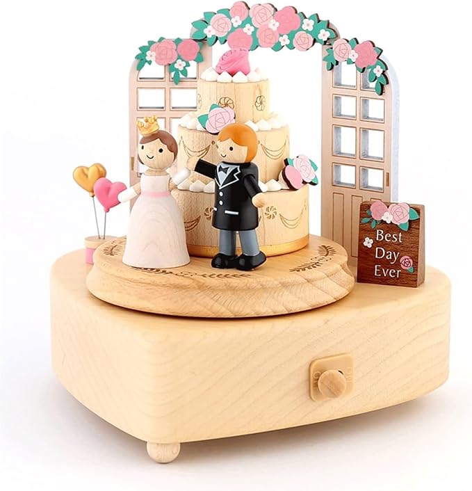 Flower Wedding Cake Music Box