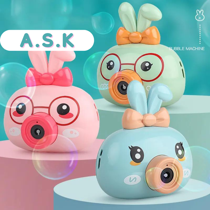 Rabbit Bubble Camera Toy with Music & Lights