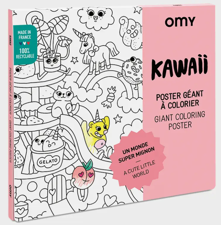 Poster à colorier kawaii omy