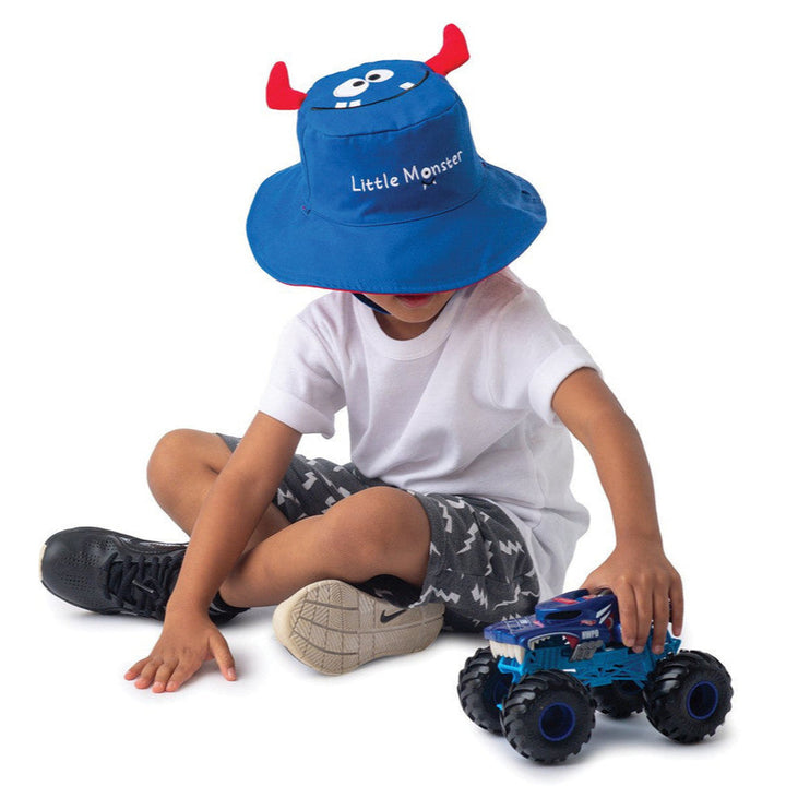 Kid's Reversible Sun Hat | Monster & Car