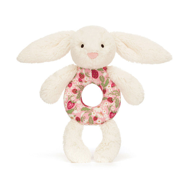 Jellycat Blossom Cream Bunny 'Berry' Ring Rattle