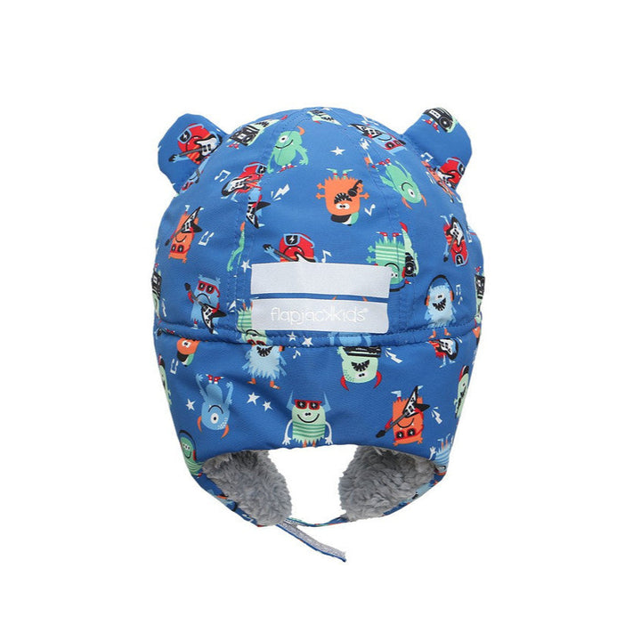 Kids & Baby Water Repellent Trapper Hat - Monsters (Blue)