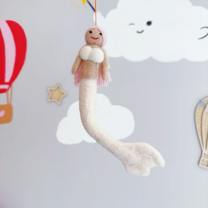 Nepal Felt Ornament - Mermaid