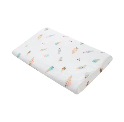 Toddler Pillow with Pillowcase (Bamboo, Medium) - Ice Cream Summer