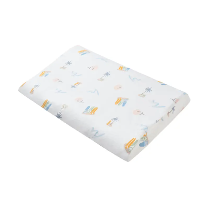 Toddler Pillow with Pillowcase (Bamboo, Medium) - Pastel Waves
