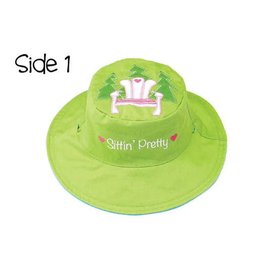 Kid's Reversible Sun Hat  | Chair & Flip Flops