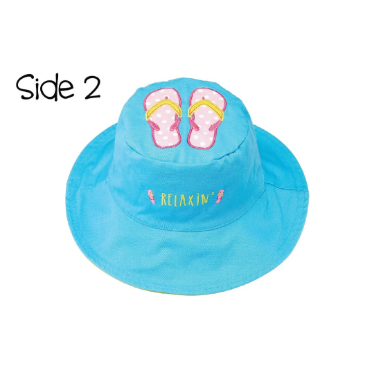 Kid's Reversible Sun Hat  | Chair & Flip Flops