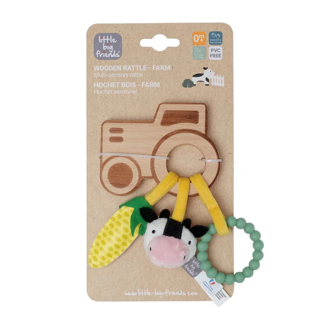 Wooden Rattle - Farm