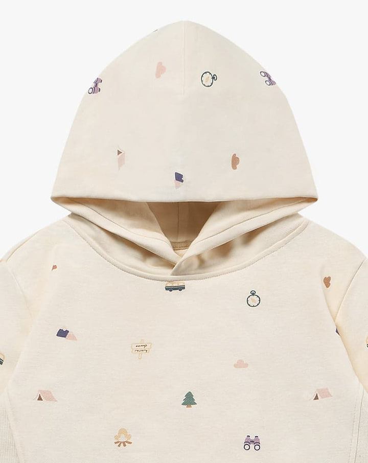 French Terry kids Hooded L/S Sweatshirt - Mini Camp Revery