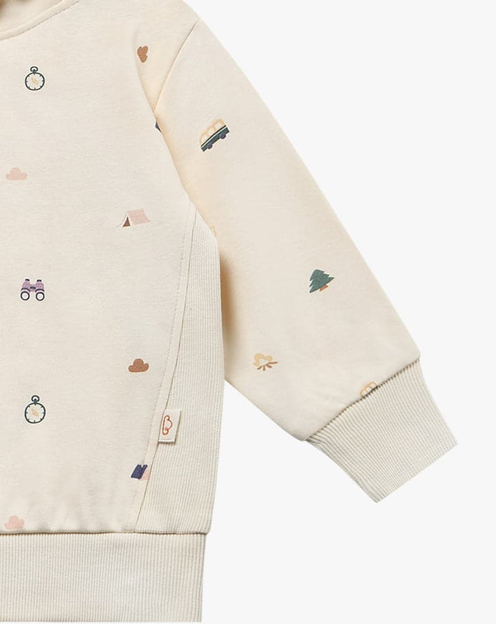 French Terry kids Hooded L/S Sweatshirt - Mini Camp Revery