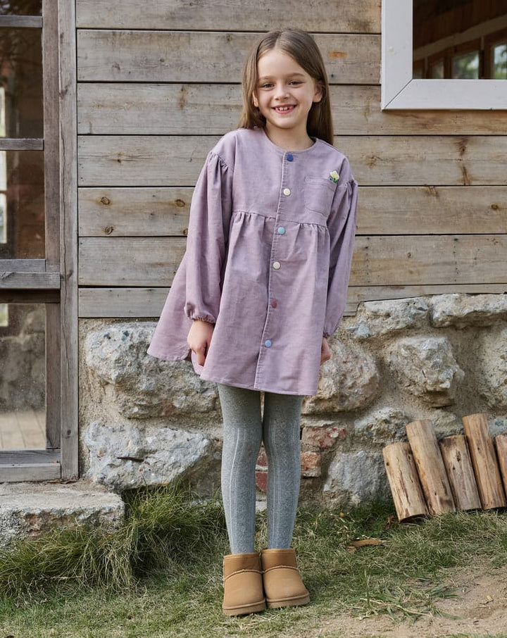 Corduroy Kids Dress - Lilac Blush