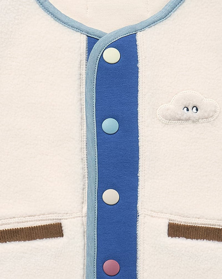 Fleece + Corduroy kids vest - Cloud