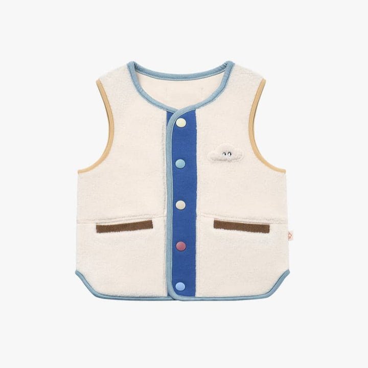 Fleece + Corduroy kids vest - Cloud