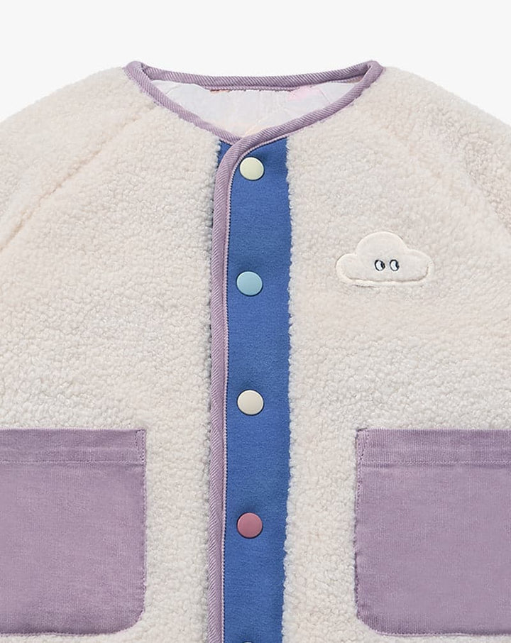 High Pile Fleece Kids Reversible Jacket - Cloud
