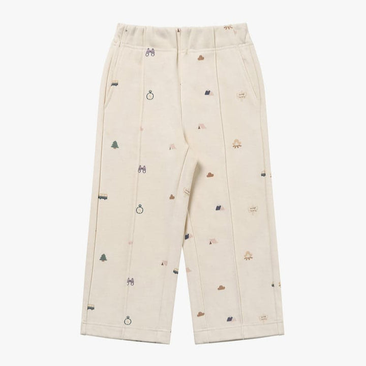 French Terry Kids Wide Leg Pants- Mini Camp Revery