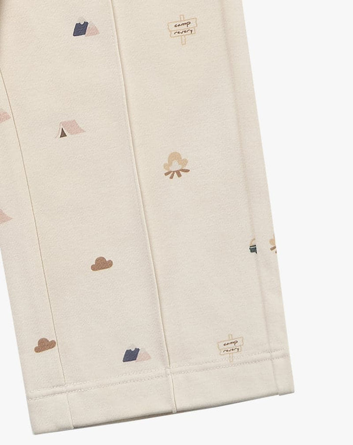 French Terry Kids Wide Leg Pants- Mini Camp Revery