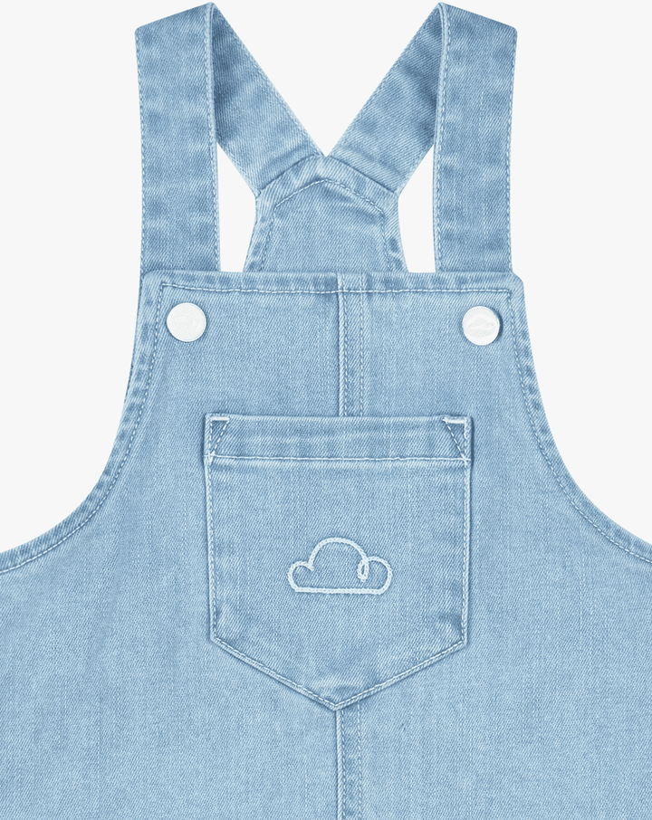 Cotton Denim Overall Dress - Dusk Blue