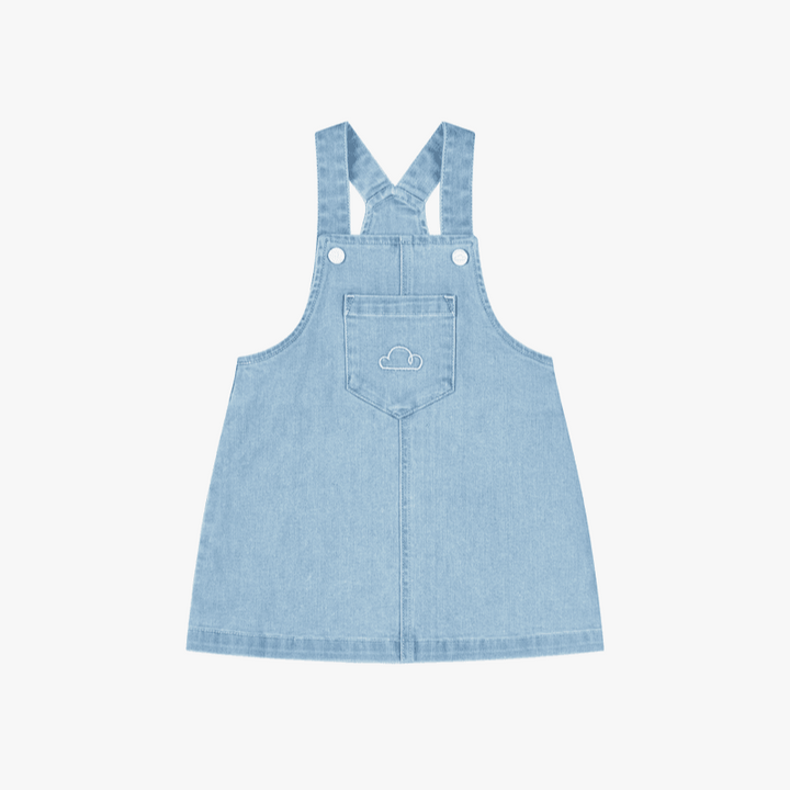 Cotton Denim Overall Dress - Dusk Blue