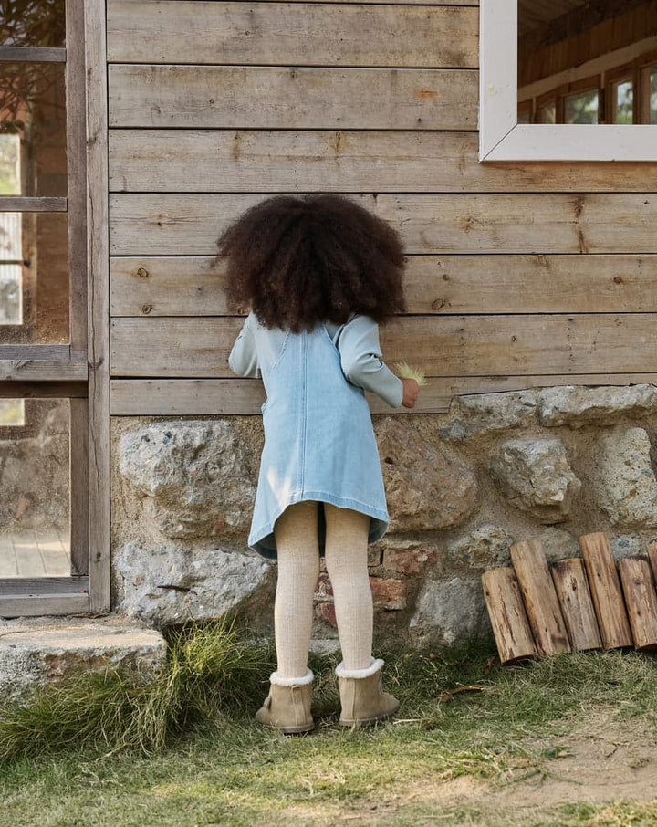 Cotton Denim Overall Dress - Dusk Blue