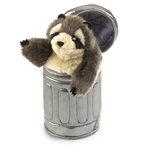 Raccoon In Garbage Can Hand Puppet