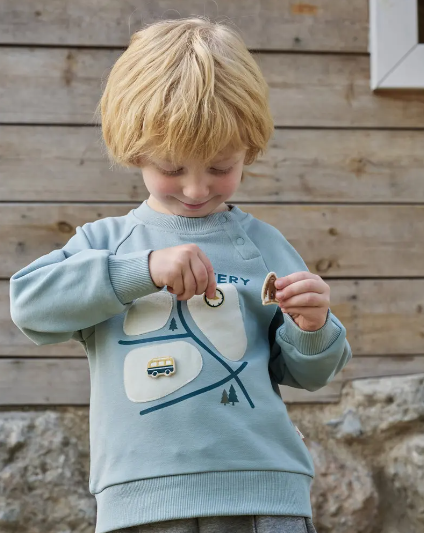 French Terry kids Drop Shoulder L/S Sweatshirt - Slate