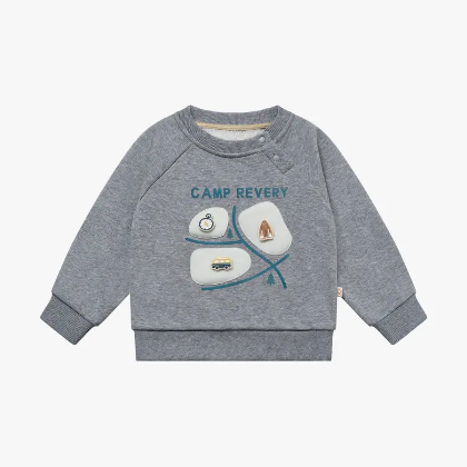 French Terry kids Drop Shoulder L/S Sweatshirt - Slate Grey