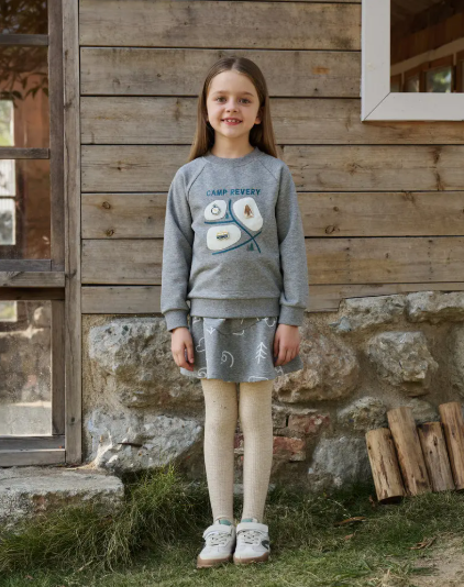 French Terry kids Drop Shoulder L/S Sweatshirt - Slate Grey